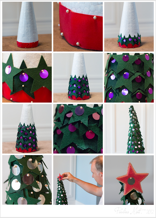 Homemade felty Christmas Tree - The Process